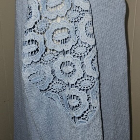 * NEW Blue Lace Sleeves STUDIO 1886 Pullover Top Ladies L 12-14 - Picture 6 of 7
